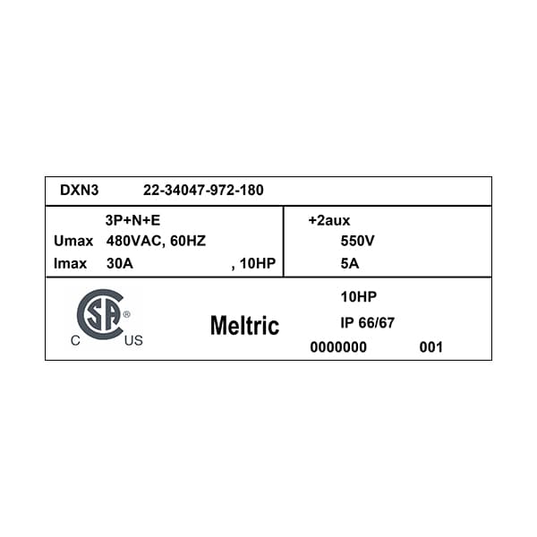 Meltric 22-34047-972-180 RECEPTACLE 180 DEGREE OPENING LID - 22-34047-972-180