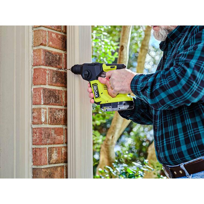 RYOBI ONE+ HP 18V Martillo rotativo SDS compacto inalámbrico sin escobillas de 5/8 pulgadas (solo herramienta) - PSBRH01B