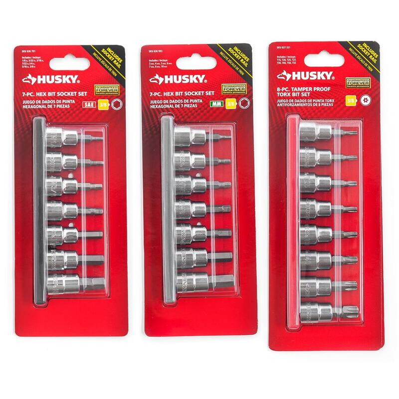 Juego de dados de vaso Hex/Torx SAE/Métrico de 3/8 pulgadas (22 piezas) - H3DCHEXTORX22PC