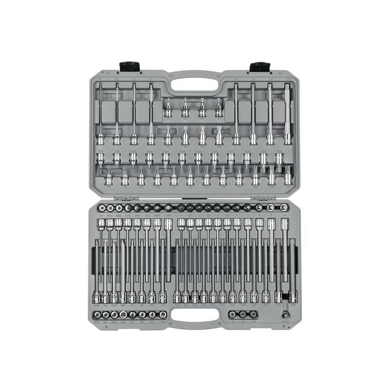 Juego de dados con puntas hexagonales de 3/8 pulgadas, Torx, TR Torx, Phillips, de ranura y cuadradas (110 piezas) - SHB91317