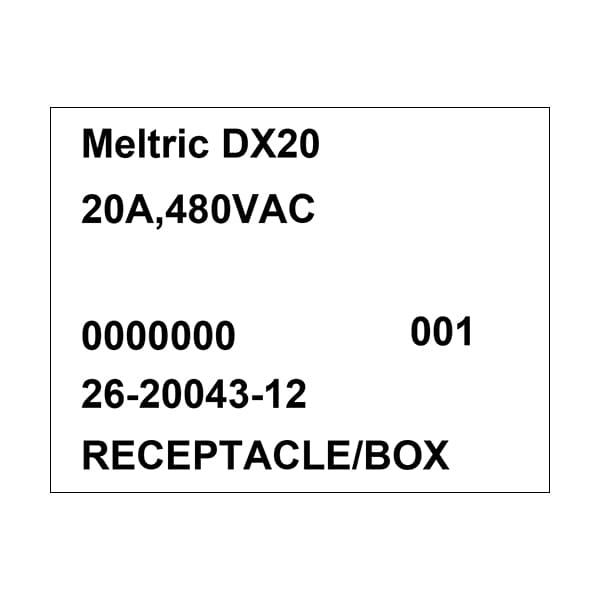 Meltric 26-20043-12 RECEPTACLE/BOX - 26-20043-12