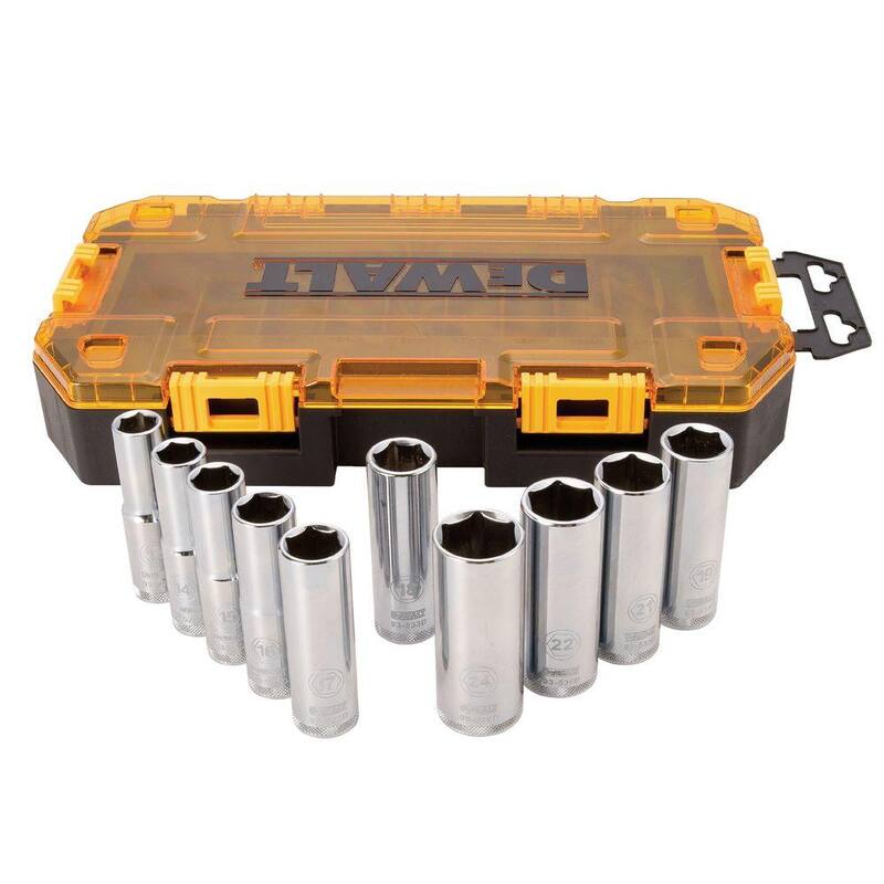 Juego de dados profundos de 1/2 pulgada DEWALT (10 piezas) - DWMT73815