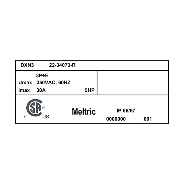 Meltric 22-34073-R RECEPTACLE NORMALLY CLOSED LID - 22-34073-R