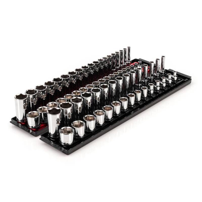 Juego de 68 piezas de dados TEKTON de 3/8 pulg. con rieles (de 1/4 pulg. a 1 pulg. y de 6 mm a 24 mm) - SHD91220