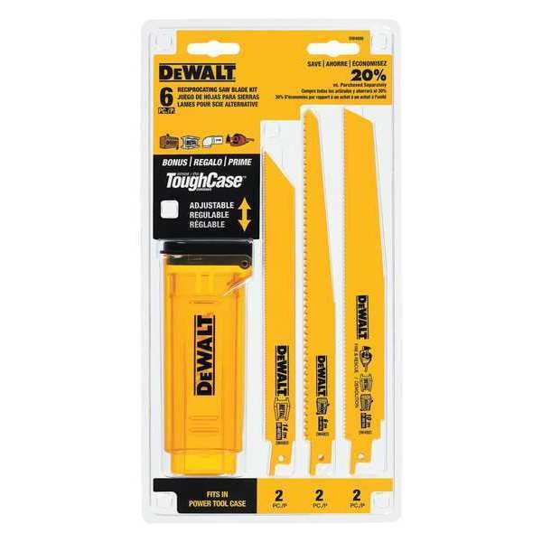 Dewalt 6 Piece Bi-Metal Reciprocating Saw Blade Set with Telescoping Case - DW4896