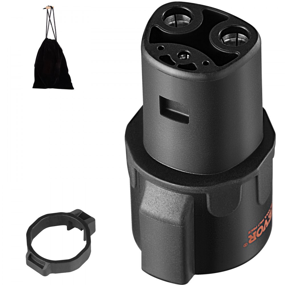VEVOR J1772 to Tesla Charger Adapter, 80 Amp 240V AC, SAE J1772 EV Charging Adapter to Tesla Plug, with Storage Bag Anti-Drop Lock IP65 Tested to UL Standards Material, Compatible with Tesla Model 3, Y, S, X - CDSBZ80ATESLA1F10V0