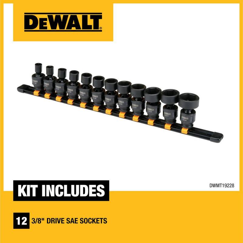 Juego de dados DEWALT de 3/8 pulgadas SAE (12 piezas) - DWMT19228