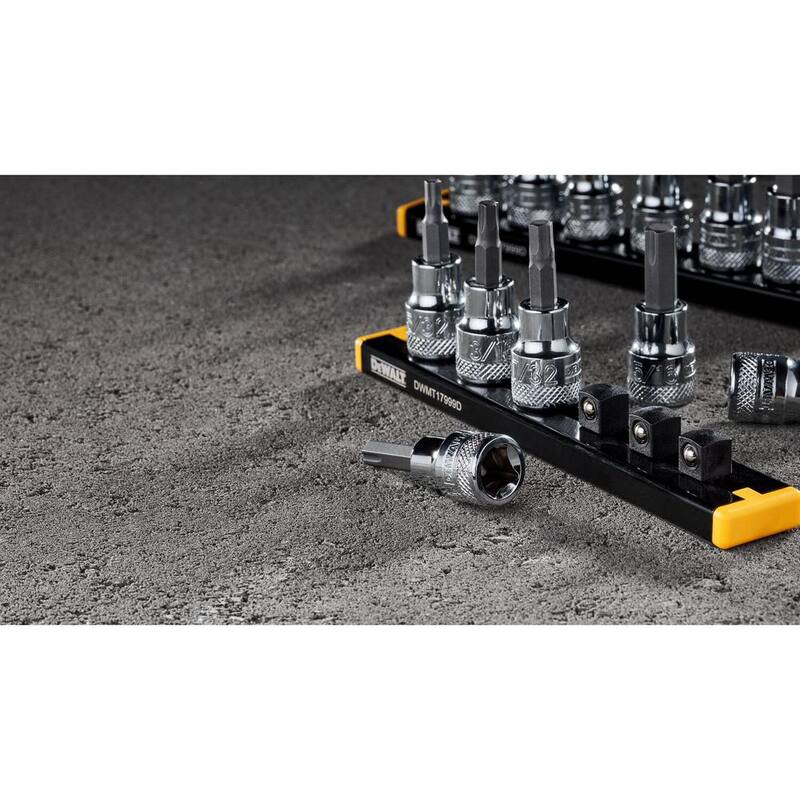 Juego de llaves de vaso hexagonales DEWALT de 3/8 pulgadas SAE y métricas (12 piezas) - DWMT17002