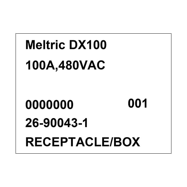 Meltric 26-90043-1 RECEPTACLE/BOX - 26-90043-1