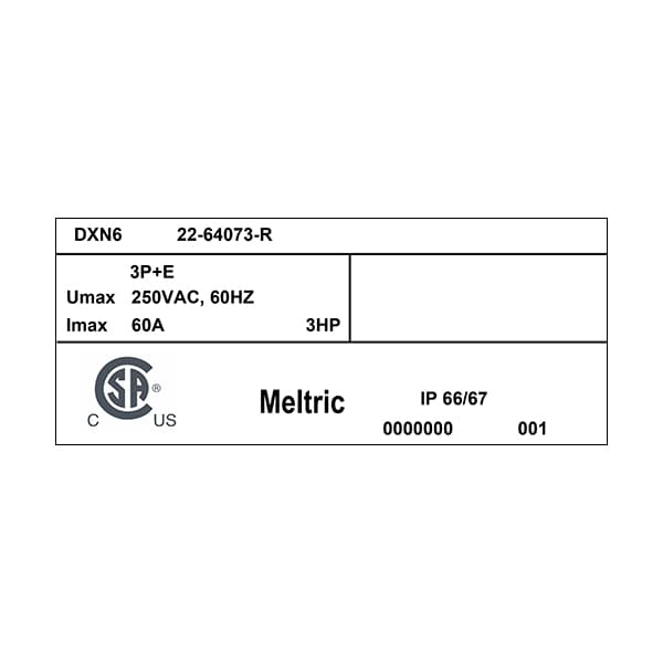 Meltric 22-64073-R RECEPTACLE NORMALLY CLOSED LID - 22-64073-R