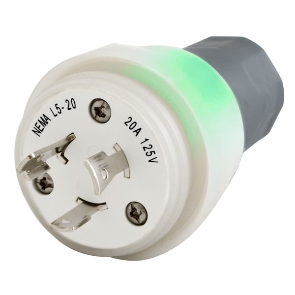 Hubbell Wiring Device-Kellems PLUG, W/TIGHT, L5-20P, 20A 125V, CL, WIR - HBL26W47WC