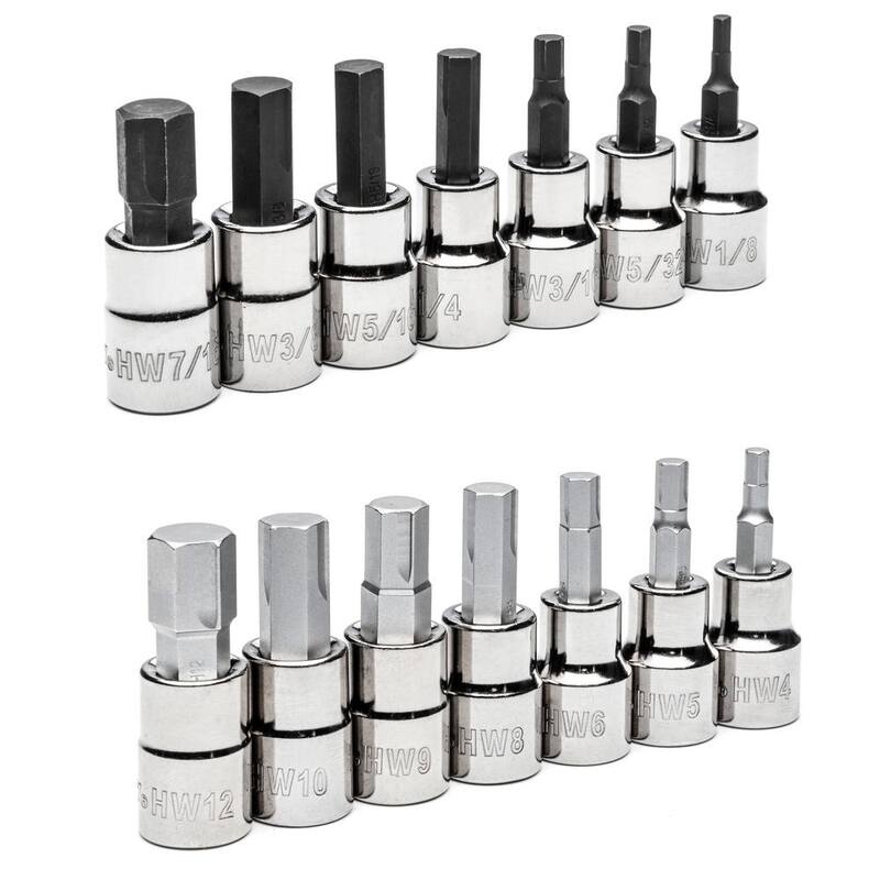Juego de 14 piezas de dado Bit Socket Husky BITE de 3/8 pulgadas, para SAE y métrico - HB3DBS14SMCB
