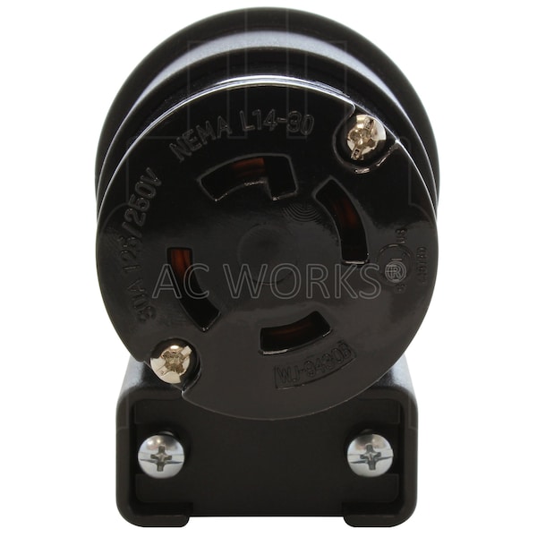 Ac Works Locking Connector, L14-30, 30 A, 125/250V AC, Single Phase - ASEL1430R