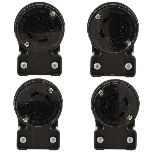 Ac Works Locking Connector, L14-30, 30 A, 125/250V AC, Single Phase - ASEL1430R