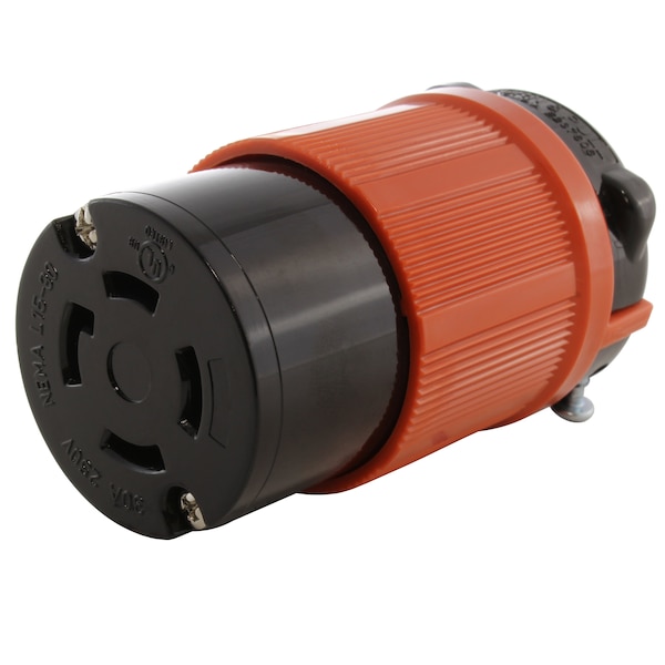 Ac Works Locking Connector, L15-30R, 30 A, 250V AC, Single Phase, 2 Pole - ASL1530R