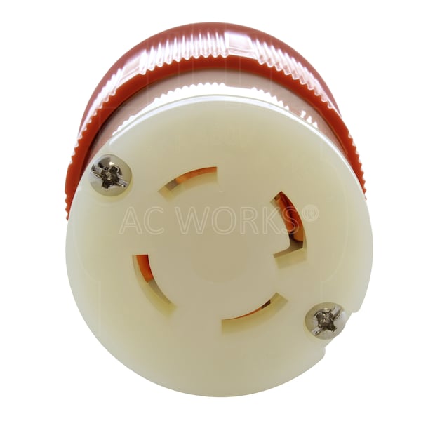 Ac Works Locking Connector, L16-30R, 30 A, 480V AC, Single Phase - ASL1630R