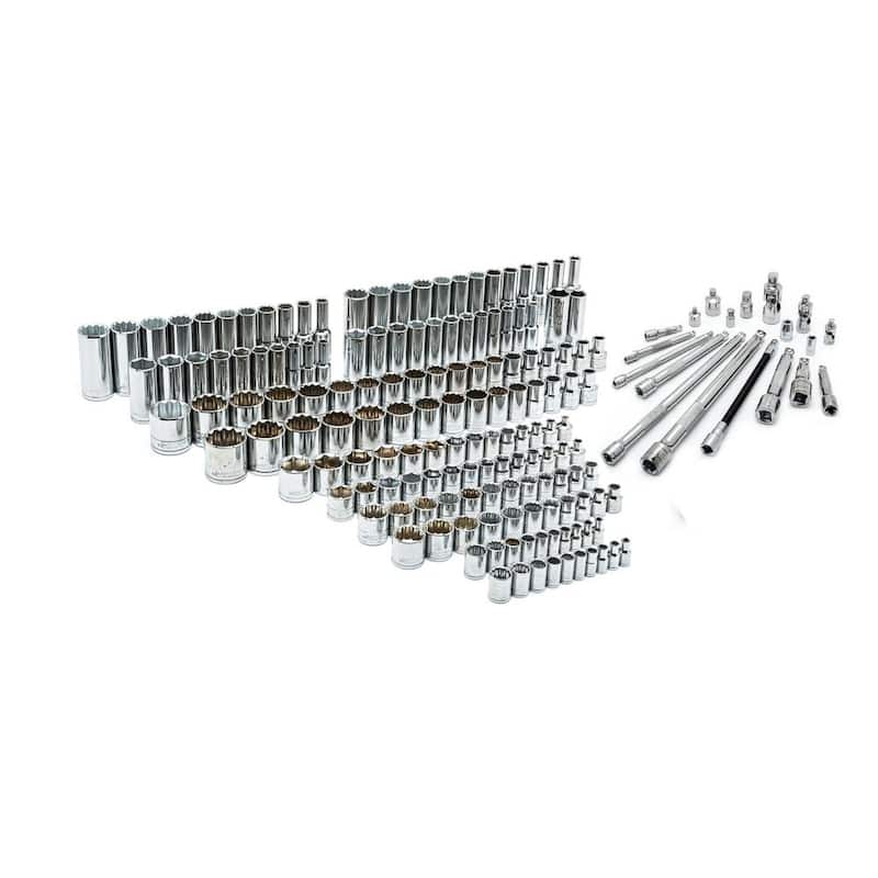 Set de enchufes y accesorios Husky de 1/4 pulg. x 3/8 pulg. y 1/2 pulg. (219 piezas) - H219MSSACCY