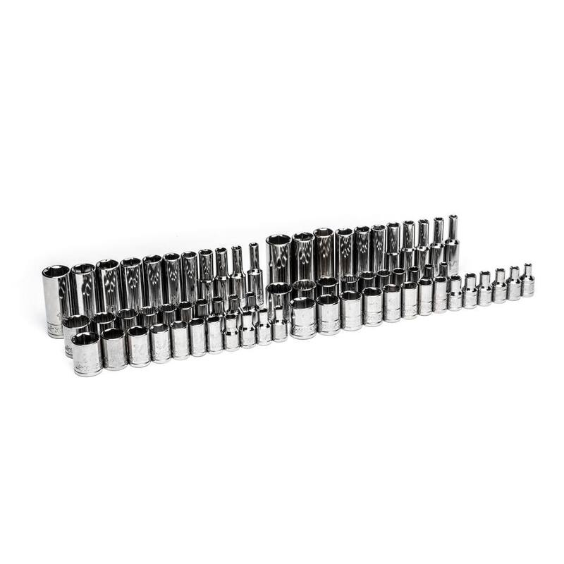 Set de enchufes y accesorios Husky de 1/4 pulg. x 3/8 pulg. y 1/2 pulg. (219 piezas) - H219MSSACCY
