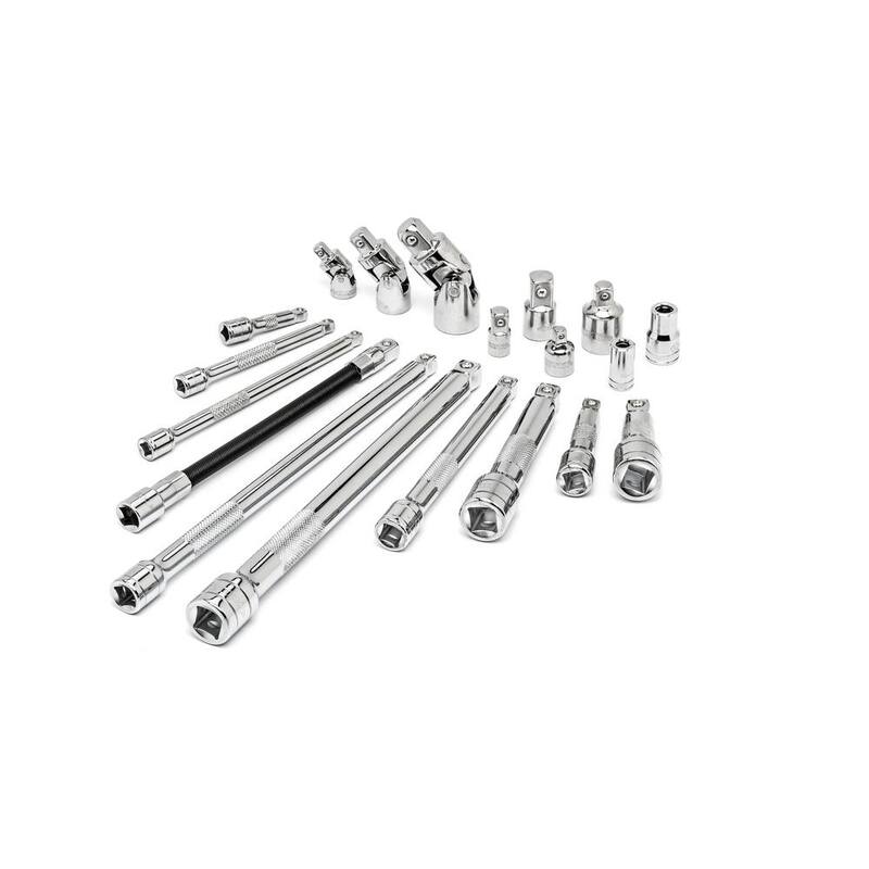 Set de enchufes y accesorios Husky de 1/4 pulg. x 3/8 pulg. y 1/2 pulg. (219 piezas) - H219MSSACCY