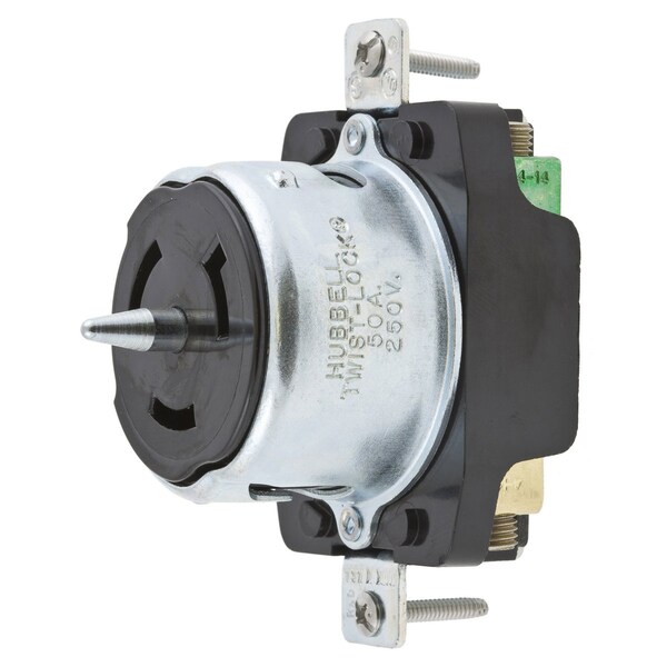 Receptáculo con bloqueo, No-NEMA, 50 A, 125V CA, Monofásico, 2 Polos, Montaje al Ras, Terminales de Tornillo - HBL63CM70