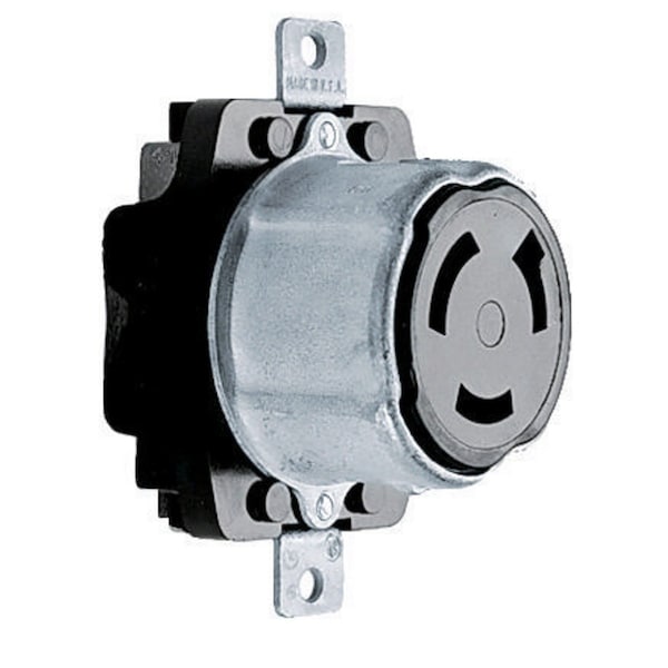 Receptáculo con bloqueo, No-NEMA, 50 A, 125V CA, Monofásico, 2 Polos, Montaje al Ras, Terminales de Tornillo - HBL63CM70