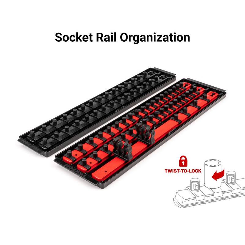 Juego de Llaves de Vaso y Ratchet de 3/8 pulgadas con Rieles de 12 Puntas (de 1/4 a 1 pulgada, de 6 mm a 24 mm) (74 Piezas) - SKT13302