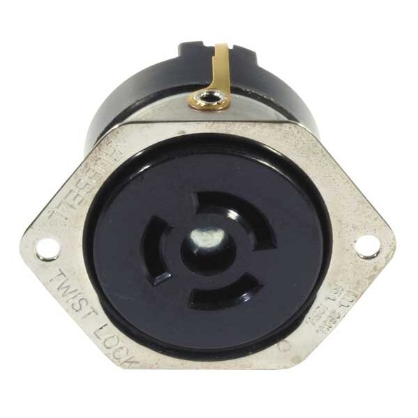 Receptáculo con cierre bridado, No-NEMA, 10/15 A, 125/250V AC, Monofásico, 2 polos, Montaje al ras - HBL7557G