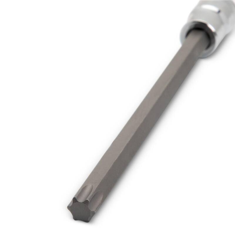 Juego de puntas Torx largas para trinquete de 1/4 y 3/8 pulgadas con riel de puntas (10 piezas) - 80588