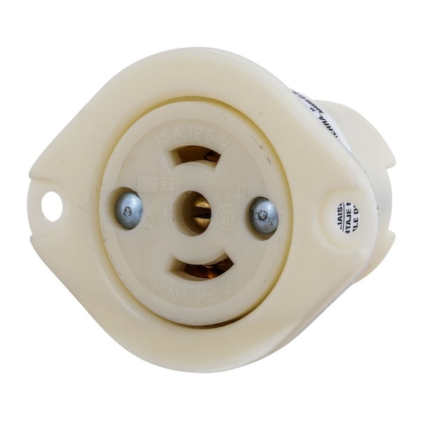 Bryant LKG FLG-RCPT, MIDGET 15A 125V, ML-2R, HBL - 7596ERM