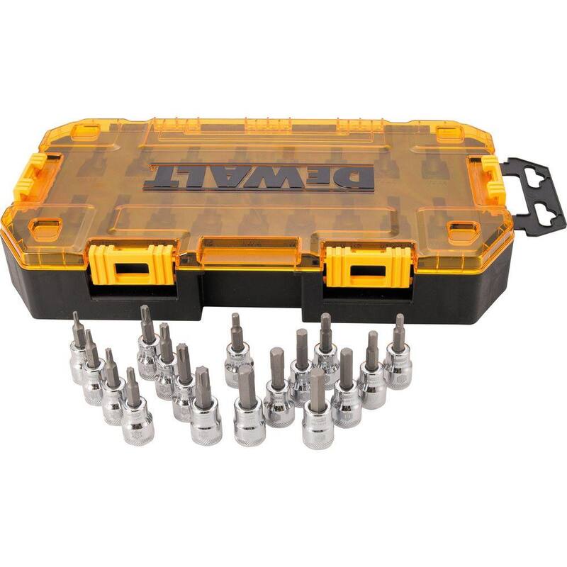 Juego de puntas para llave de vaso DEWALT de 3/8 pulgadas con estuche (17 piezas) - DWMT73806