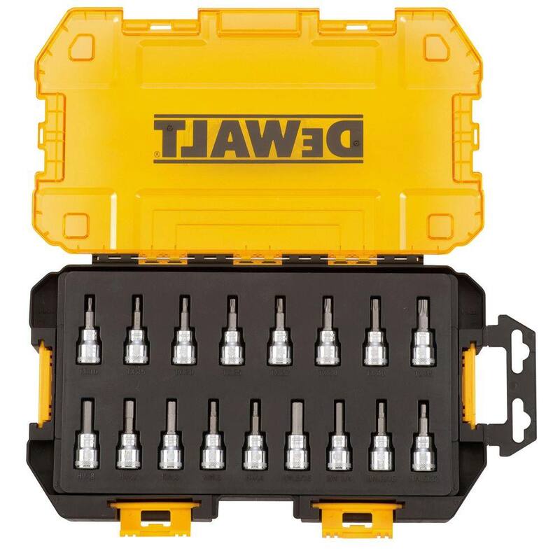 Juego de puntas para llave de vaso DEWALT de 3/8 pulgadas con estuche (17 piezas) - DWMT73806