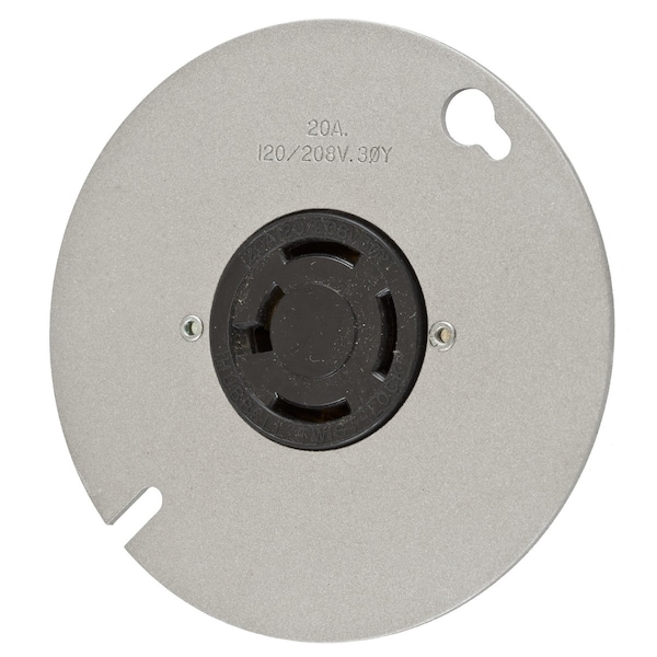 Receptáculo de bloqueo Hubbell Wiring Device-Kellems, No-NEMA, 20 A, 120/208V CA, Trifásico, 4 Polos, Terminales de Tornillo - HBL7417B