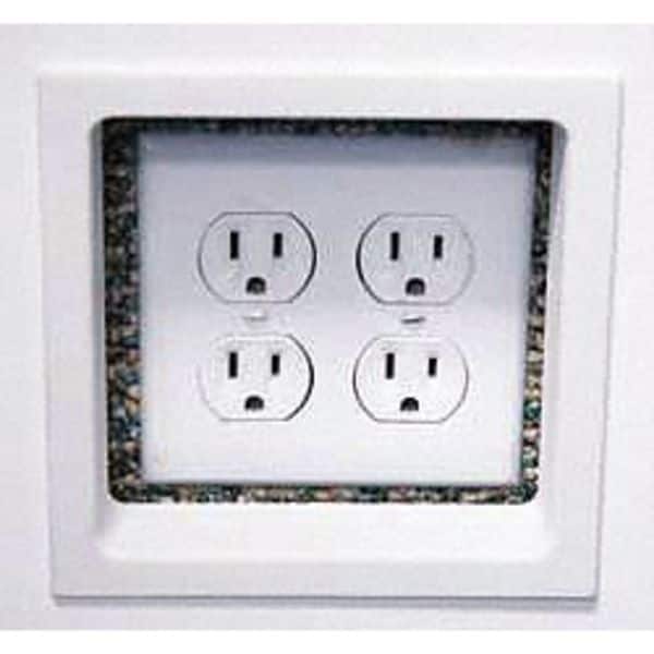 Anillo de ajuste eléctrico Fastcap, Número de módulos: 2 de plástico, Acabado liso, Blanco - ETR-DOUBLE WH