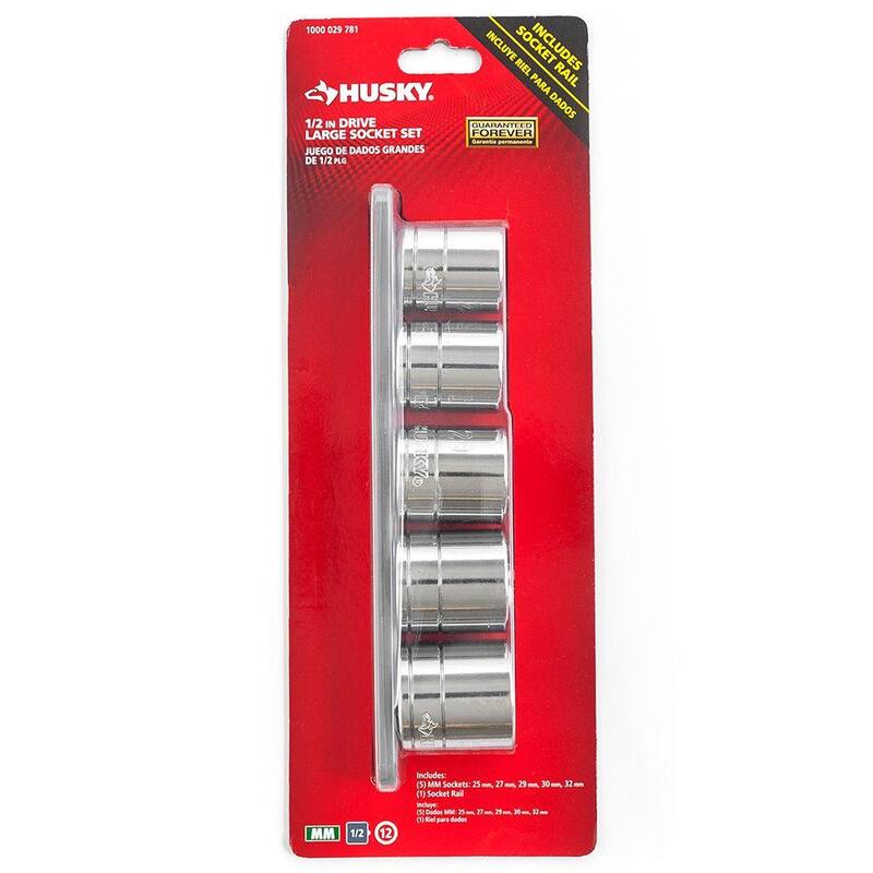 Juego de dados métricos grandes de 1/2 pulgadas para husky (5 piezas) - H2DMM5PC-02