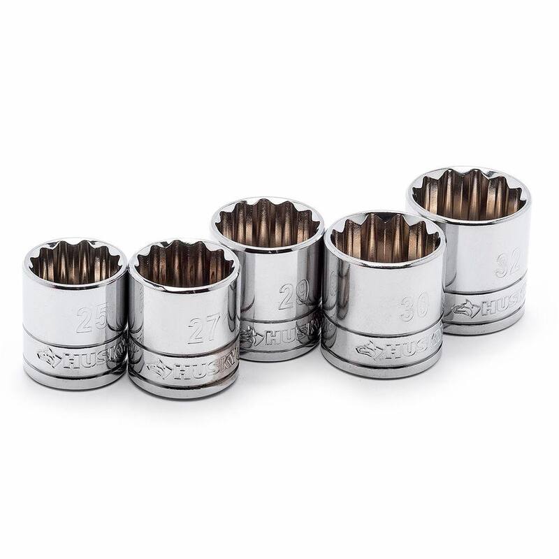 Juego de dados métricos grandes de 1/2 pulgadas para husky (5 piezas) - H2DMM5PC-02