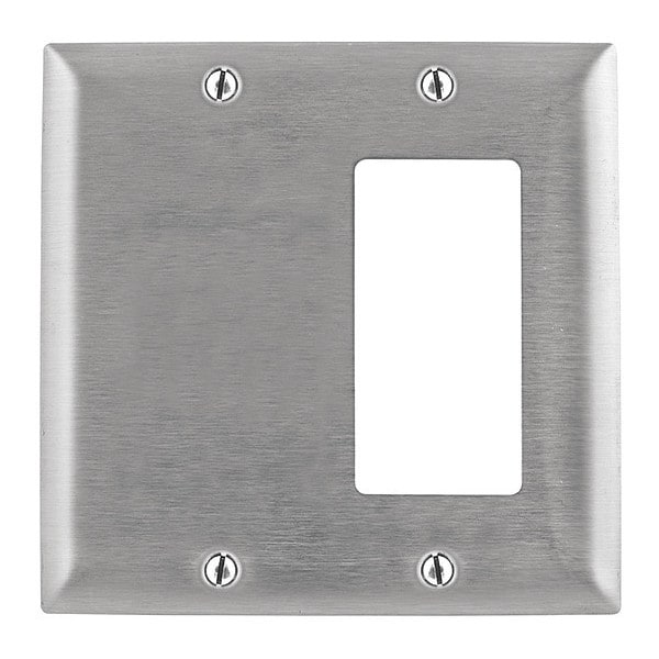 Placas de pared con apertura para GFCI, Número de entradas: 2 Acero inoxidable, Acabado cepillado - SS1426
