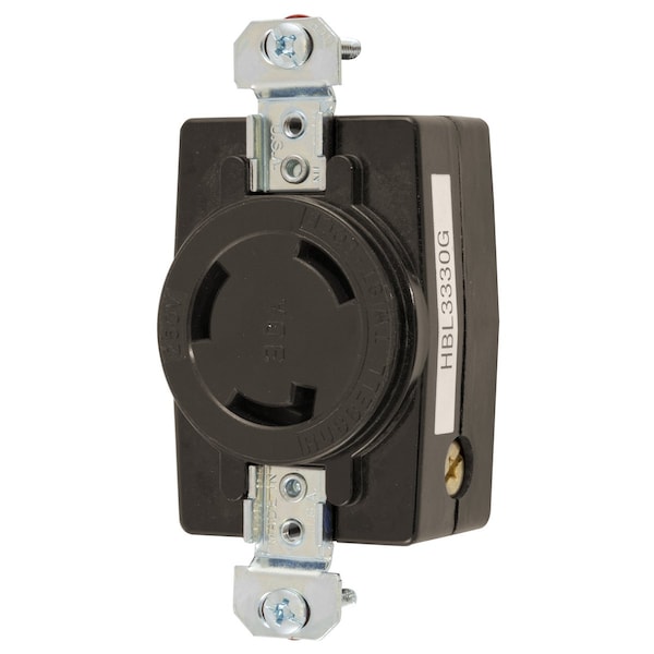Receptáculo con bloqueo Hubbell Wiring Device-Kellems, 20 A, 250V AC, 2 Polos - HBL3330G