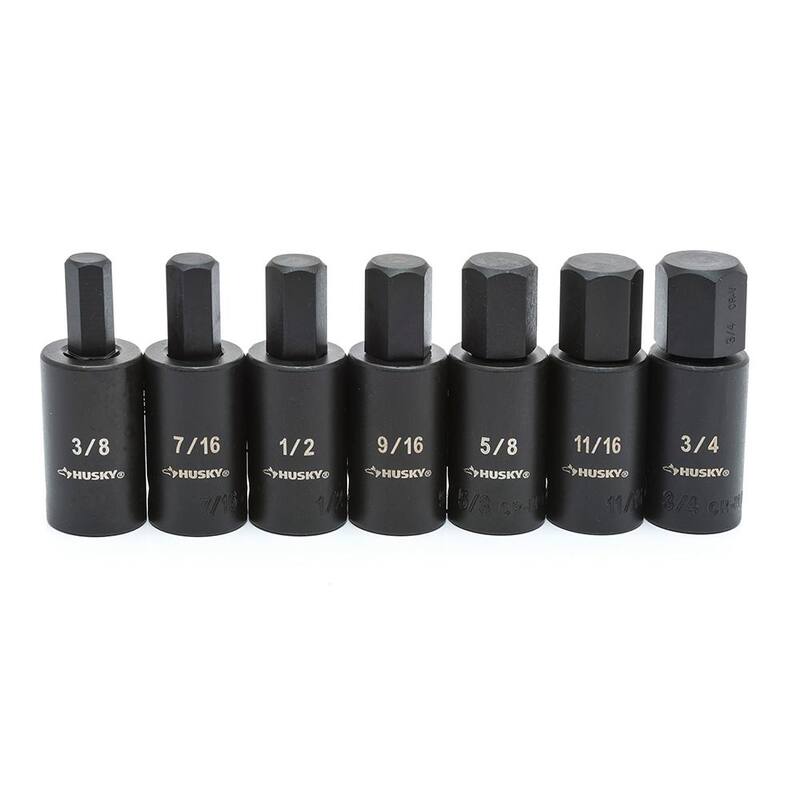 Juego de Impacto de Hex Bits SAE/MM de 1/2 pulgadas para Husky (14 piezas) - H2DHBI14PC