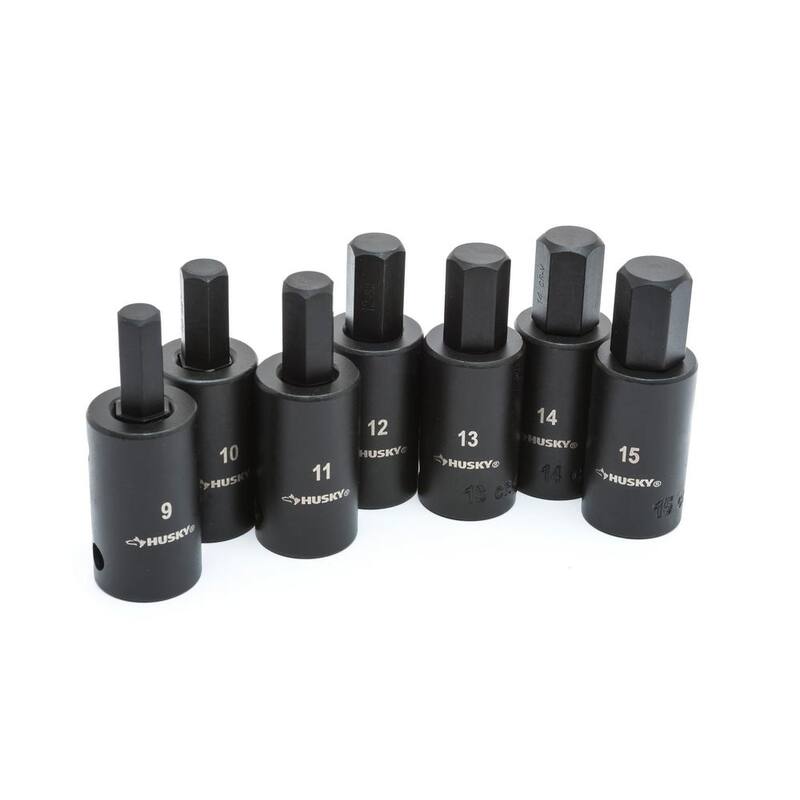 Juego de Impacto de Hex Bits SAE/MM de 1/2 pulgadas para Husky (14 piezas) - H2DHBI14PC