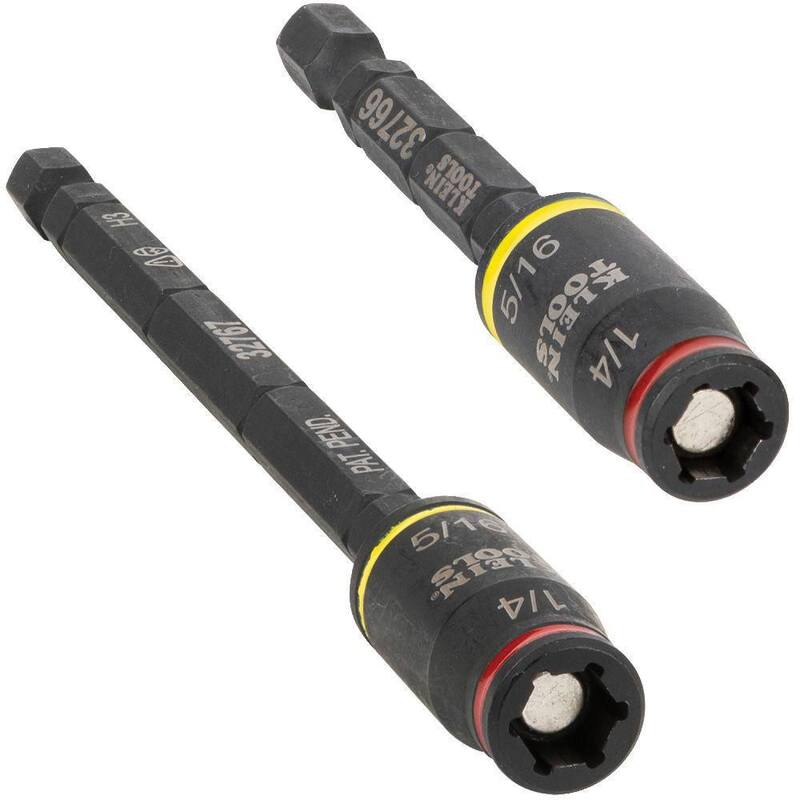 Juego de 2 piezas de puntas de impacto reversibles de 1/4 pulg., 5/16 pulg., 3 en 1 de Klein Tools - 32768