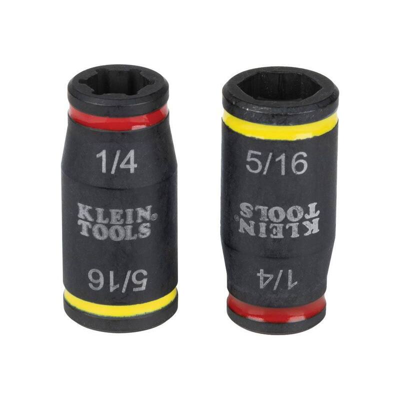 Juego de 2 piezas de puntas de impacto reversibles de 1/4 pulg., 5/16 pulg., 3 en 1 de Klein Tools - 32768