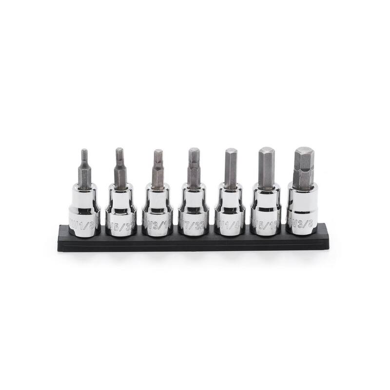Juego de dados Husky de 3/8 pulgadas con puntas hexagonales SAE/MM (14 piezas) - H3D14PCHBSSR
