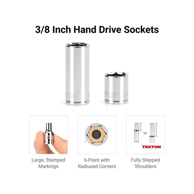Juego de Llaves de Vaso y Carraca de 3/8 pulg. Drive de 6 Puntas con Rieles (1/4 pulg.-1 pulg., 6 mm-24 mm) (74 piezas) - SKT13301