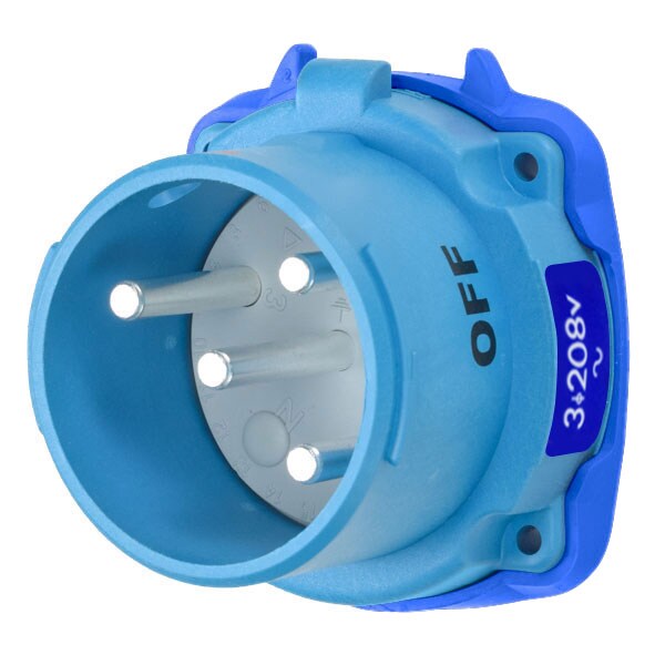 Receptáculo de clavija y enchufe Meltric, 50 A, 208V AC, NEMA 4X - 31-38233-K16-4X