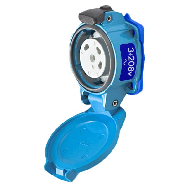 Receptáculo de clavija y enchufe Meltric, 20 A, 208V CA, 3 polos, NEMA 4X - 09-N4163