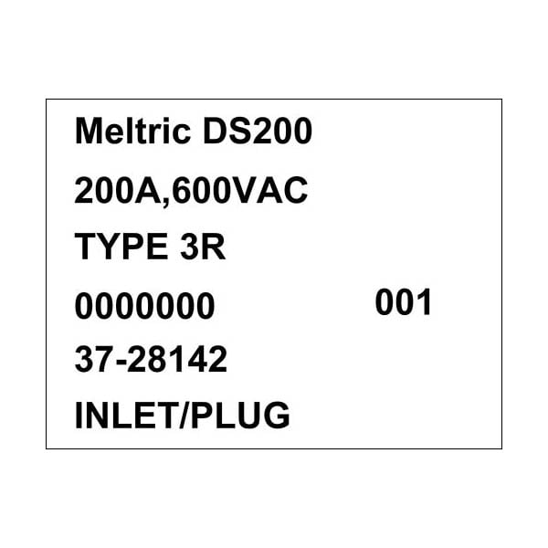 Receptáculo Pin y Manga Meltric, 200 A, 600V CA, Trifásico, Conexión a Tierra Estilo 2, NEMA 3R - 37-28142