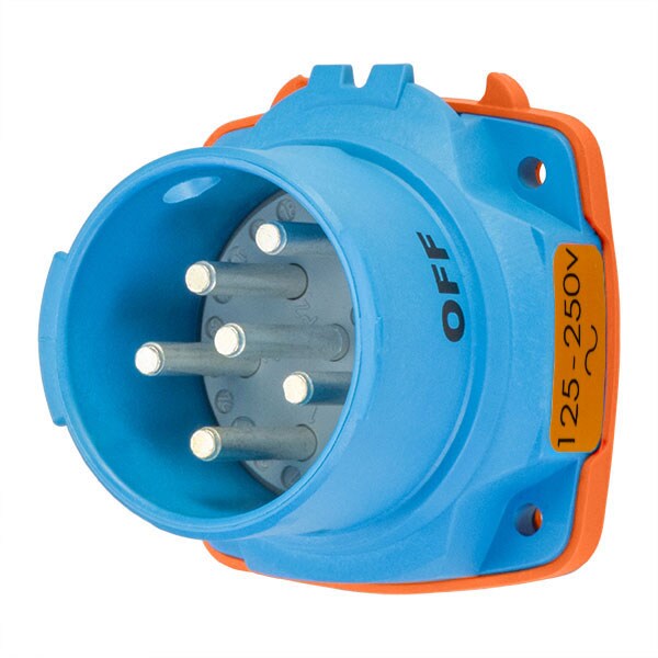 Receptáculo de clavija y enchufe Meltric, 30 A, 125/250V AC, 3 polos, NEMA 4X - 63-38076-972