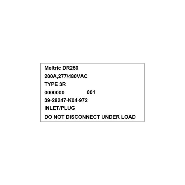 Meltric Pin & Sleeve Receptacle, 277/480V AC, 3 Pole, NEMA 4X - 39-28247-K04-972