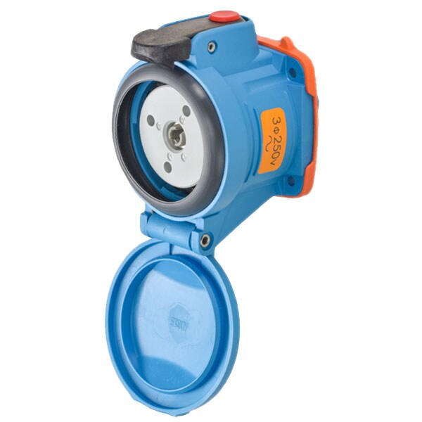 Receptáculo pin y manga Meltric, 30 A, 250V CA, NEMA 4X - 63-34073-843-NC
