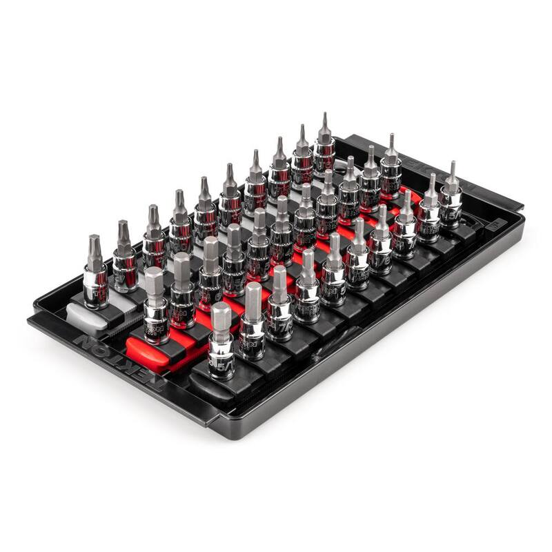Juego de puntas de vaso con rieles TEKTON de 1/4 de pulgada, 31 piezas (5/64-5/16 pulgadas, 2-8 mm, T6-T30) - SHB90204